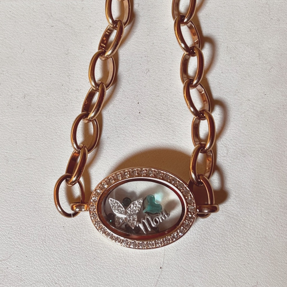 Origami Owl, Rose Gold Classic Oval Locket Bracelet & Charms for Mother's Day!